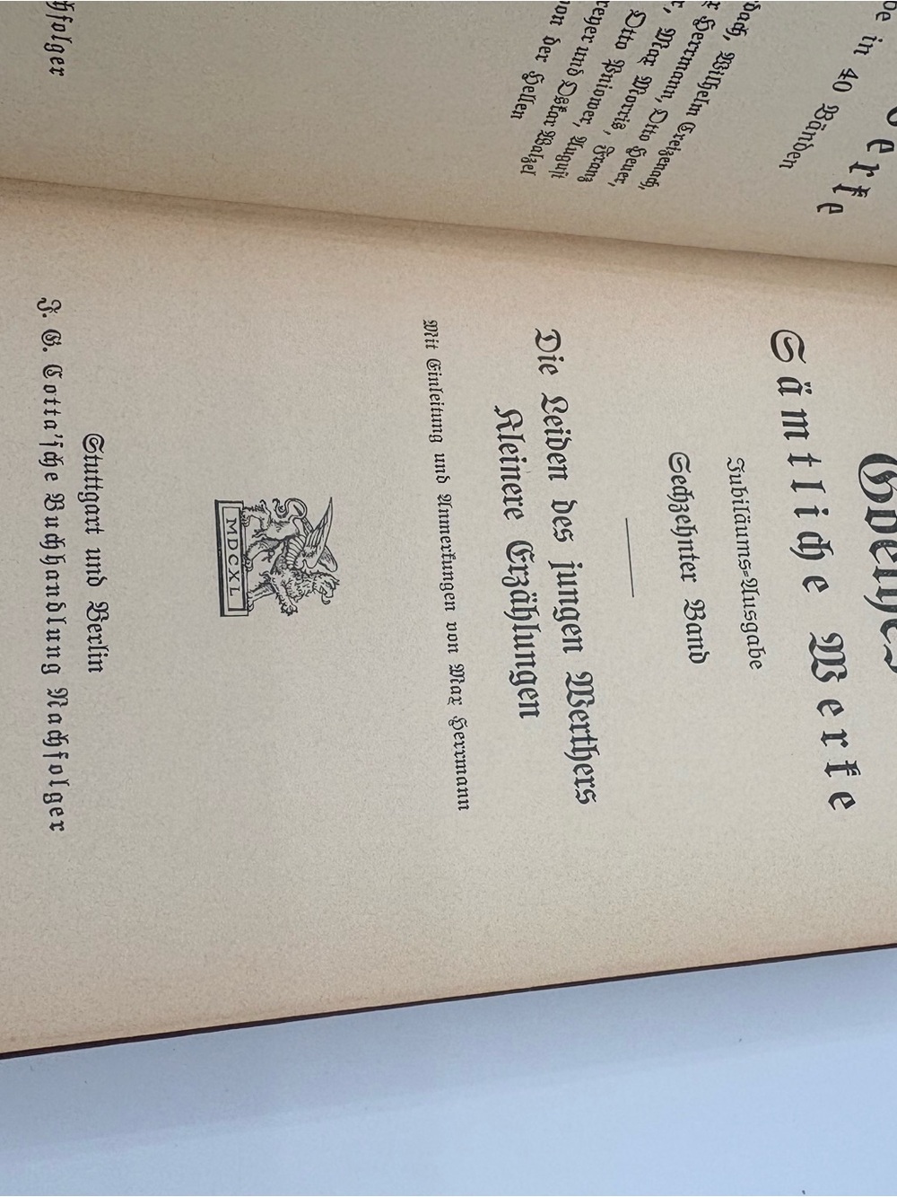 Antique 1910 Goethes Sämtliche Werke Hardcover Book - Burgundy with Gold Accents - Picture 8 of 9